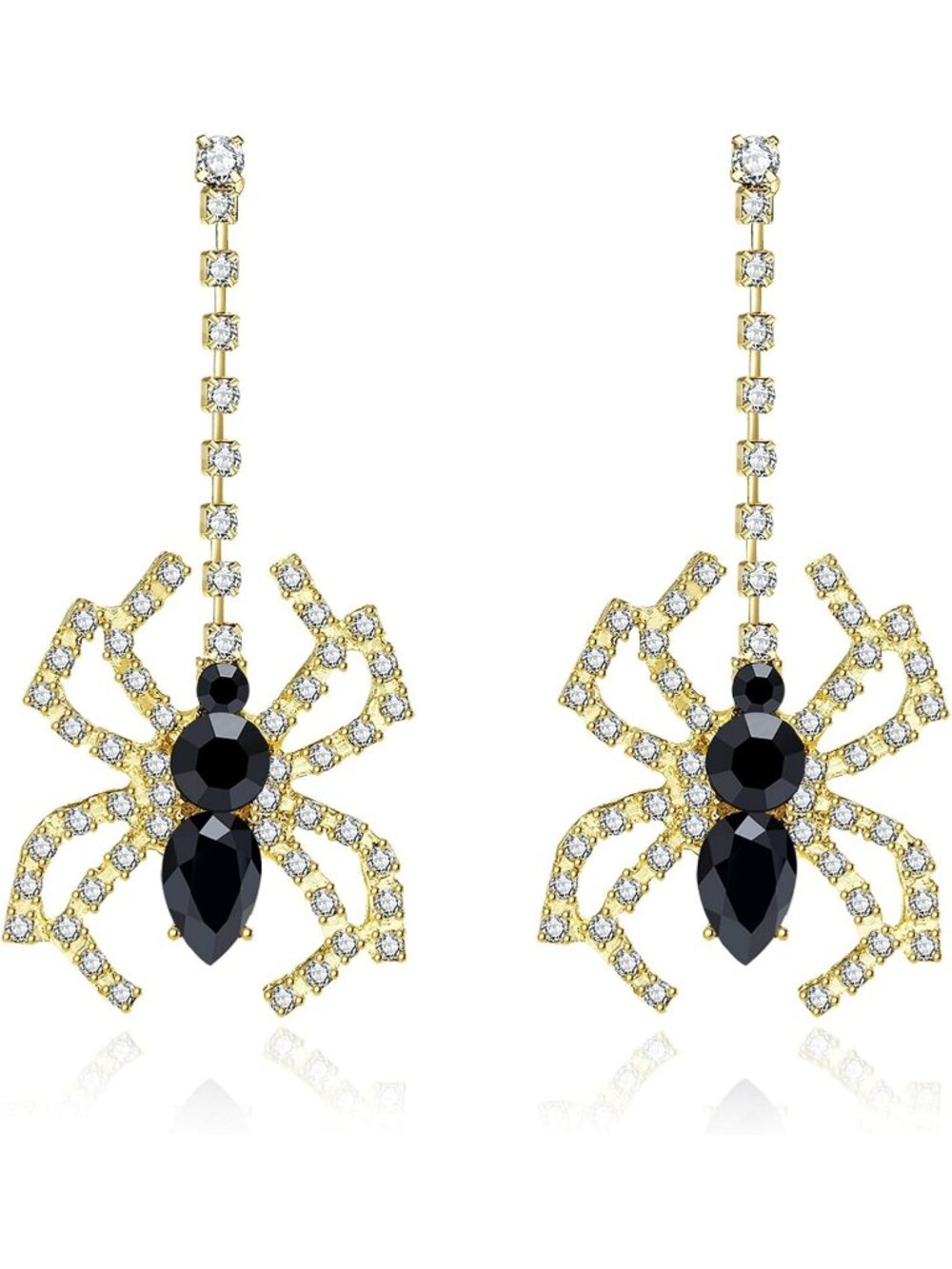 Gold Gothic Spider Dangle Drop Earrings Halloween Cosplay Jewelry Women